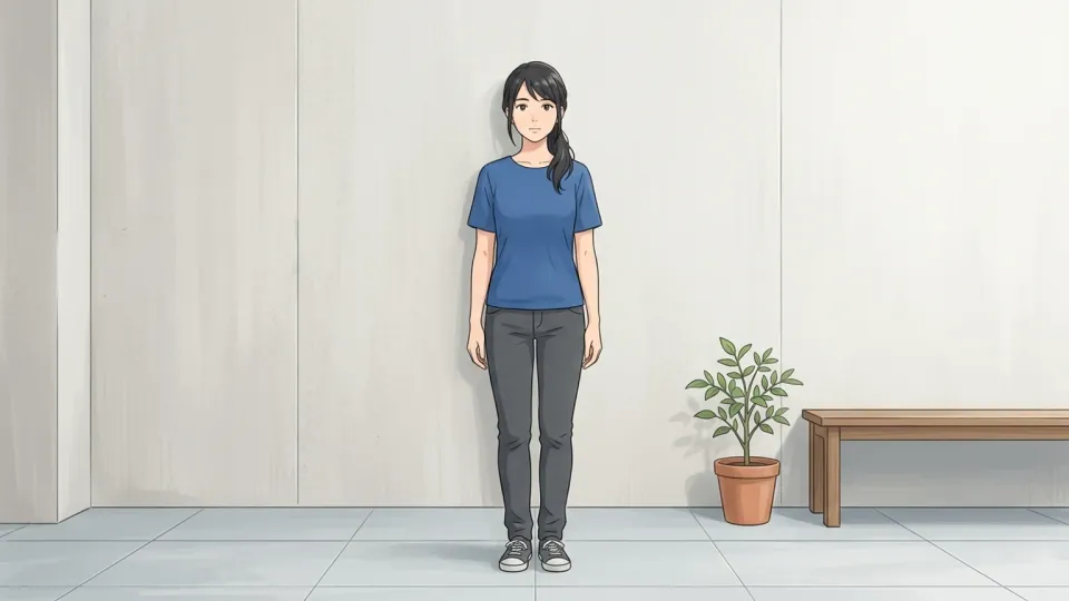 直立する女性