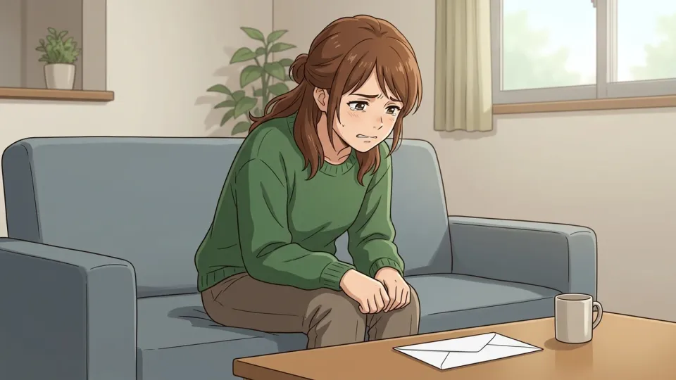 悪い知らせを聞いて動揺する女性
