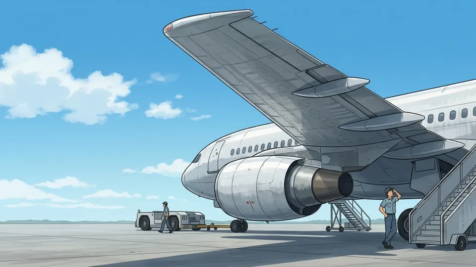 輝く飛行機の翼