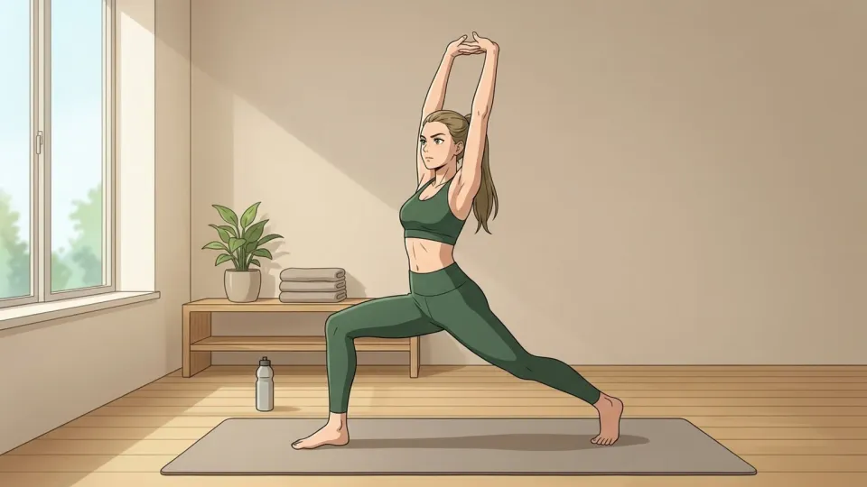 朝の運動をする女性